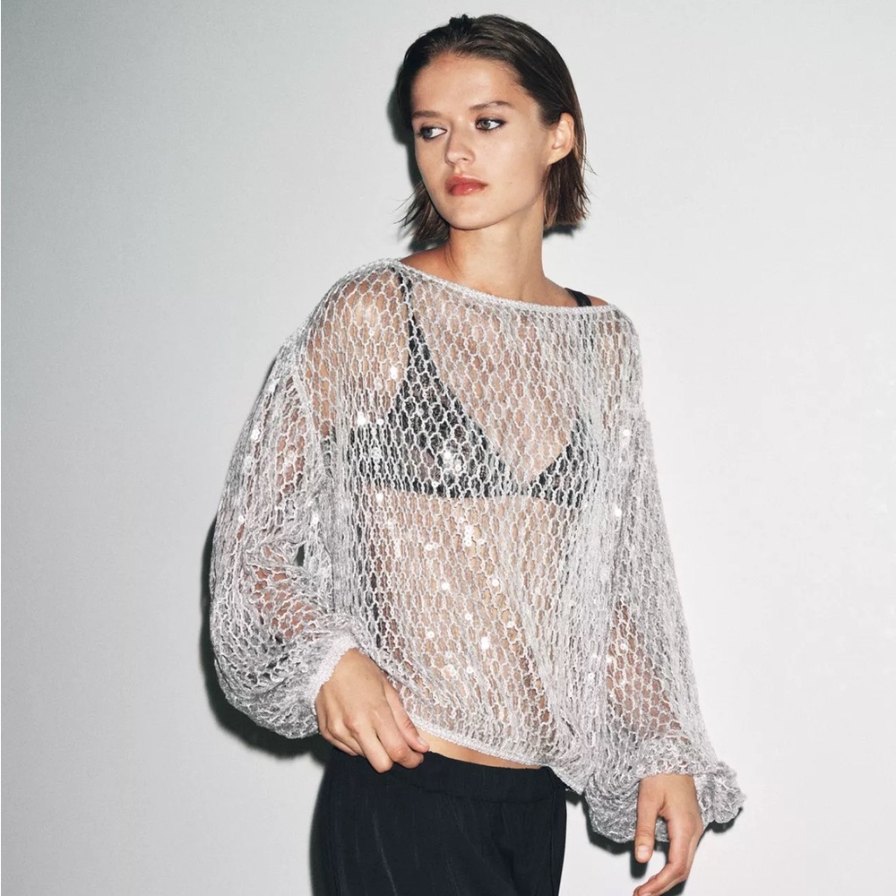 ZARA ZW COLLECTION SEQUIN TOP - Picture 8 of 15